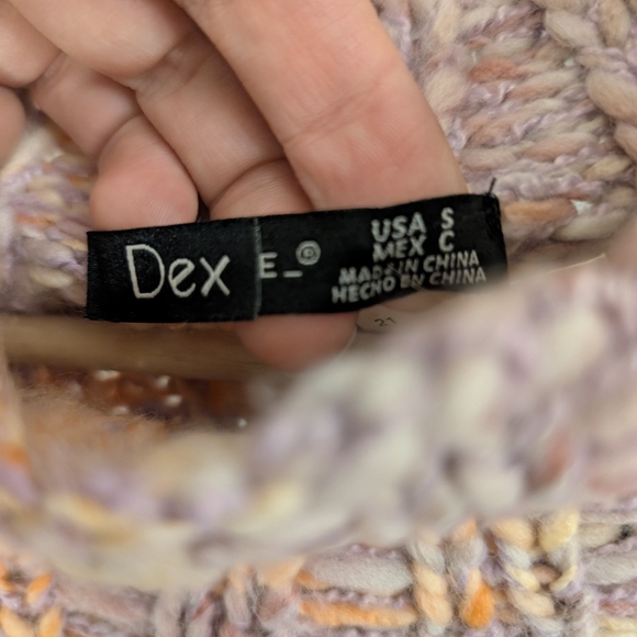 Dex Women's Knit Sweater Chunky Ribbed Purple Pink Mock Neck Sz Small Soft Fairy - Picture 6 of 6